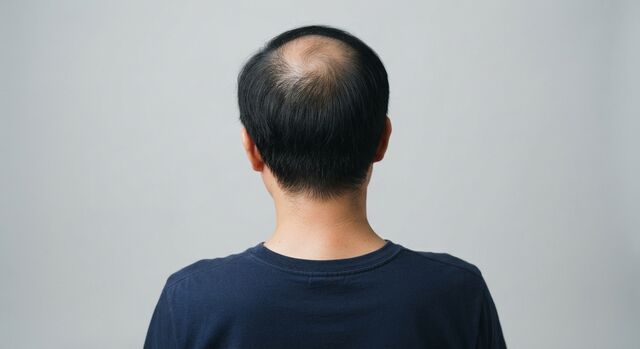 AI-generated before image: crown thinning