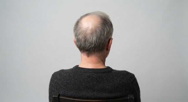 AI-generated before image: crown bald spot